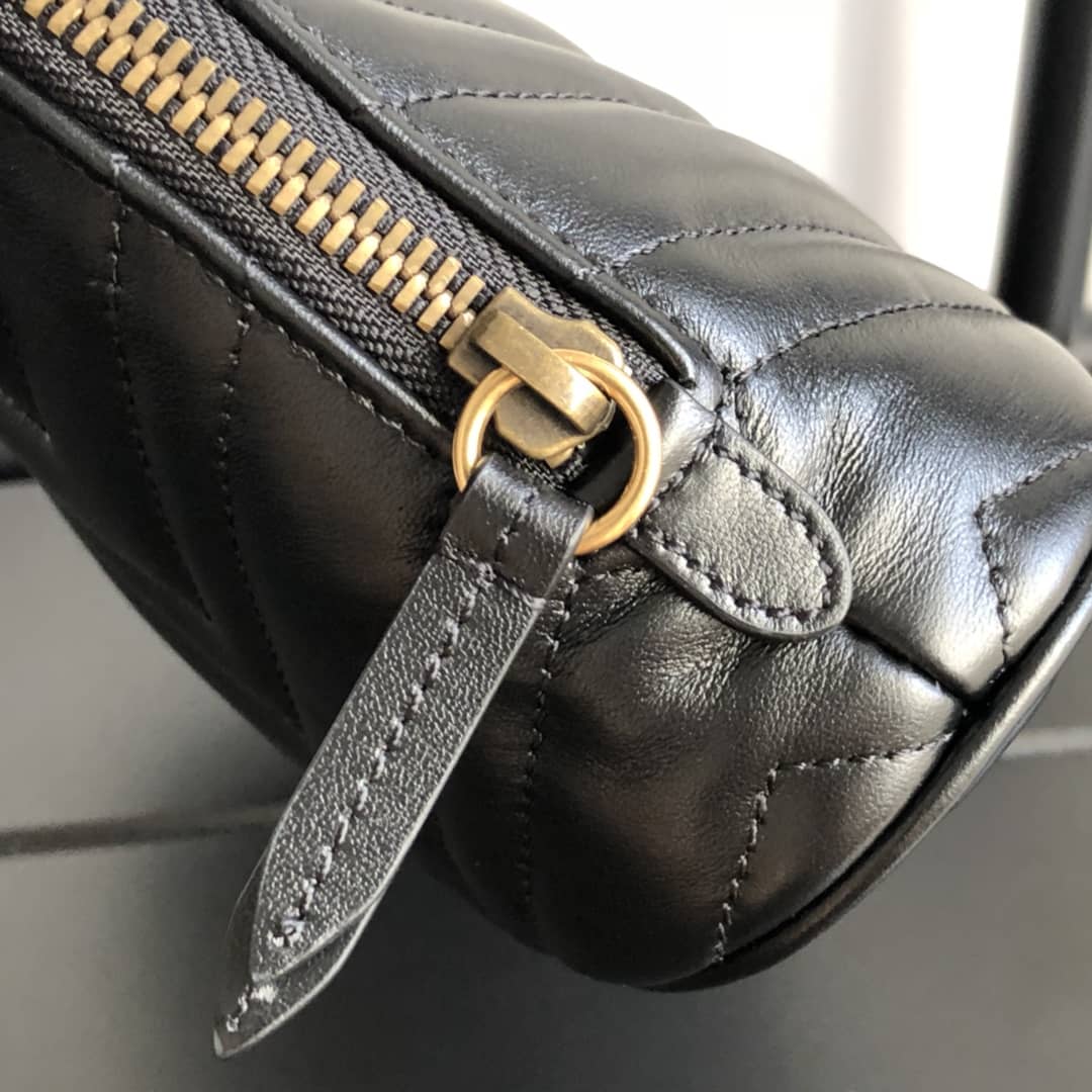 Gvc*1 GG Marmont Quilted Vanity Bag Replica Black 625690