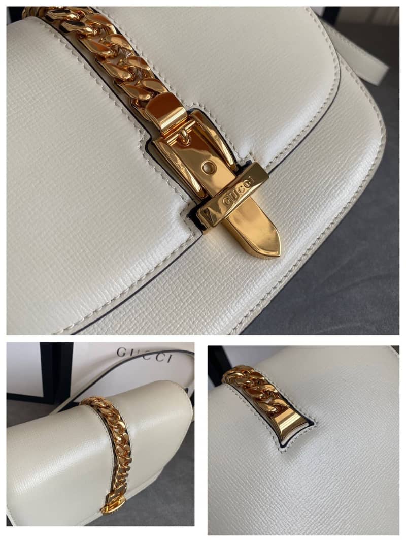 Gvc*1 Ladies Mini Sylvie Shoulder Bag Replica White 615965