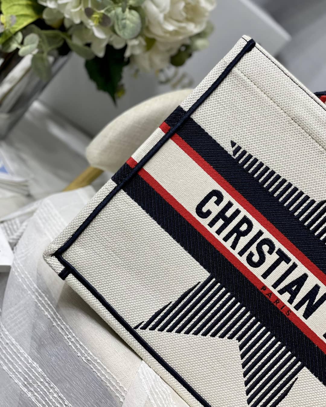 Chr1st1an D10r CD Book Embroidery Replica Tote