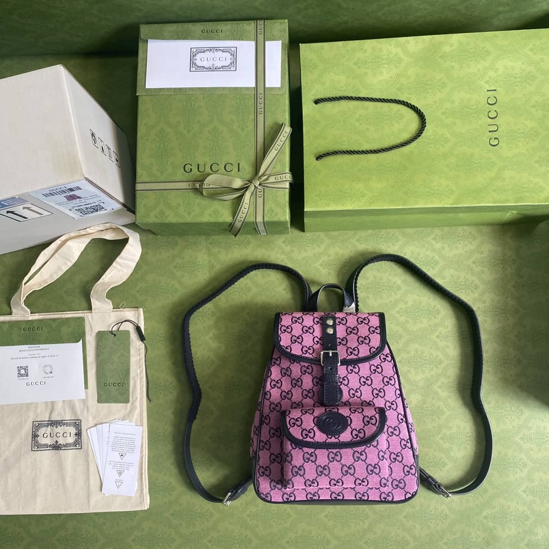 Gvc*1 Children Multicolor GG Canvas Backpack Replica 630818