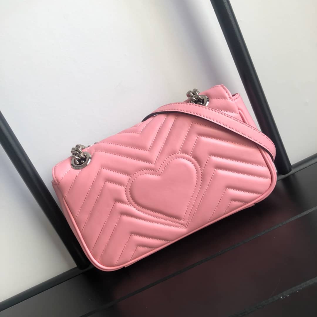 Gvc*1 GG Marmont Mini Matelasse Shoulder Bag Replica Pink 446744