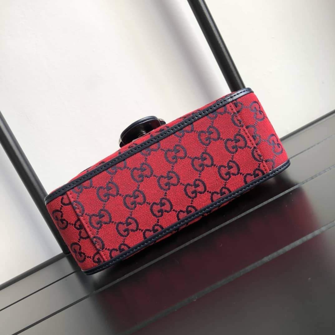 Gvc*1 GG Marmont Mini Top Handle Bag Replica Red 583571