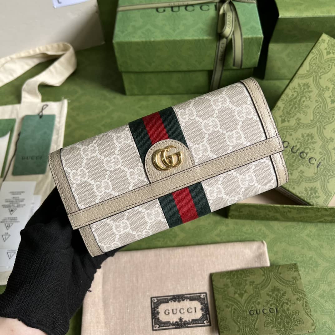 Gvc*1 Ophidia GG Continental Wallet Brown 523153 Replica