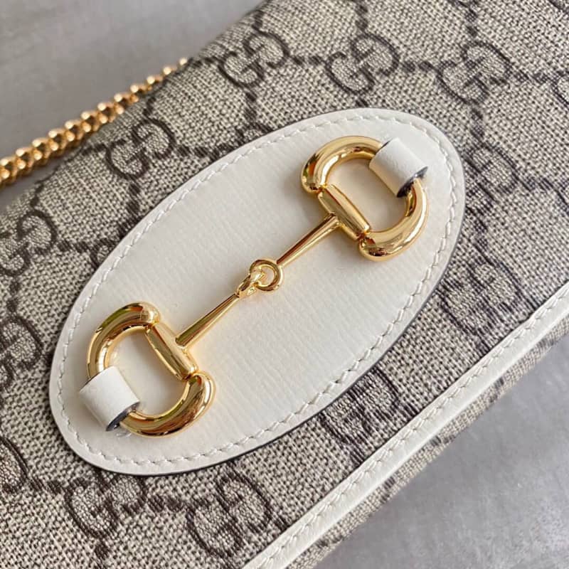 Gvc*1 Horsebit 1955 Zip Around Wallet With Chain Replica White 621888