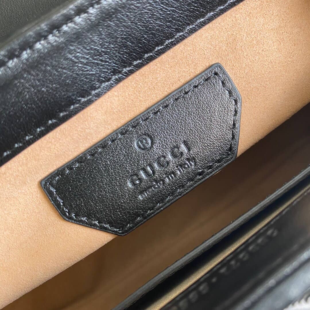 Gvc*1 GG Marmont Mini Top Handle Bag Replica Black 583571