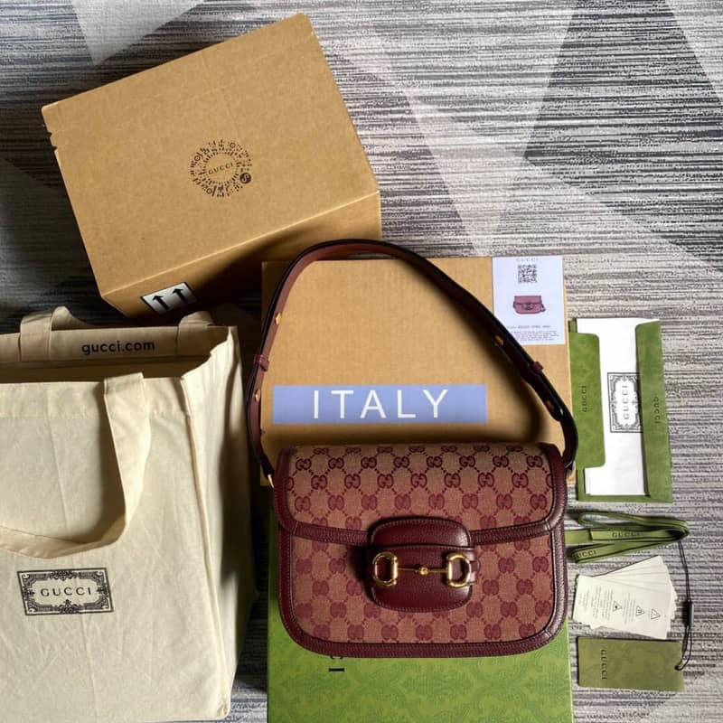 Gvc*1 Horsebit 1955 Shoulder Bag Replica Red 602204