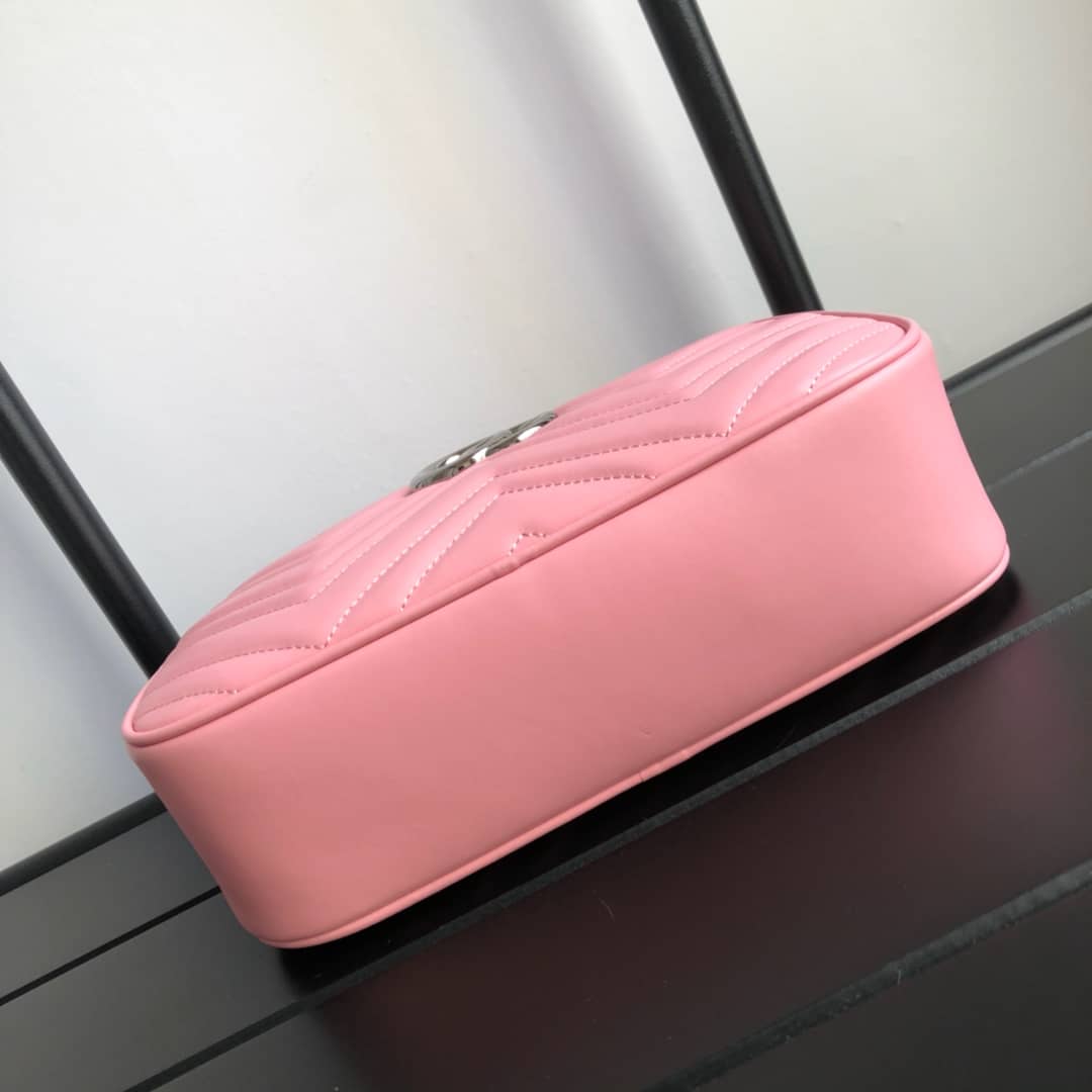 Gvc*1 GG Marmont Small Shoulder Handbag Camera Bag Replica Pink 447632