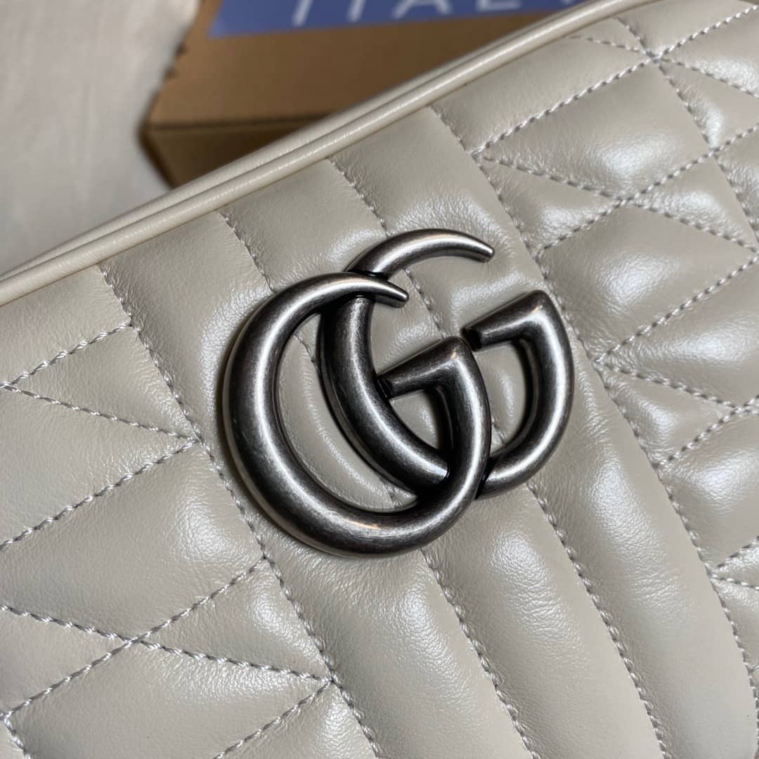 Gvc*1 GG Marmont Small Shoulder Handbag Camera Bag Replica White 447632