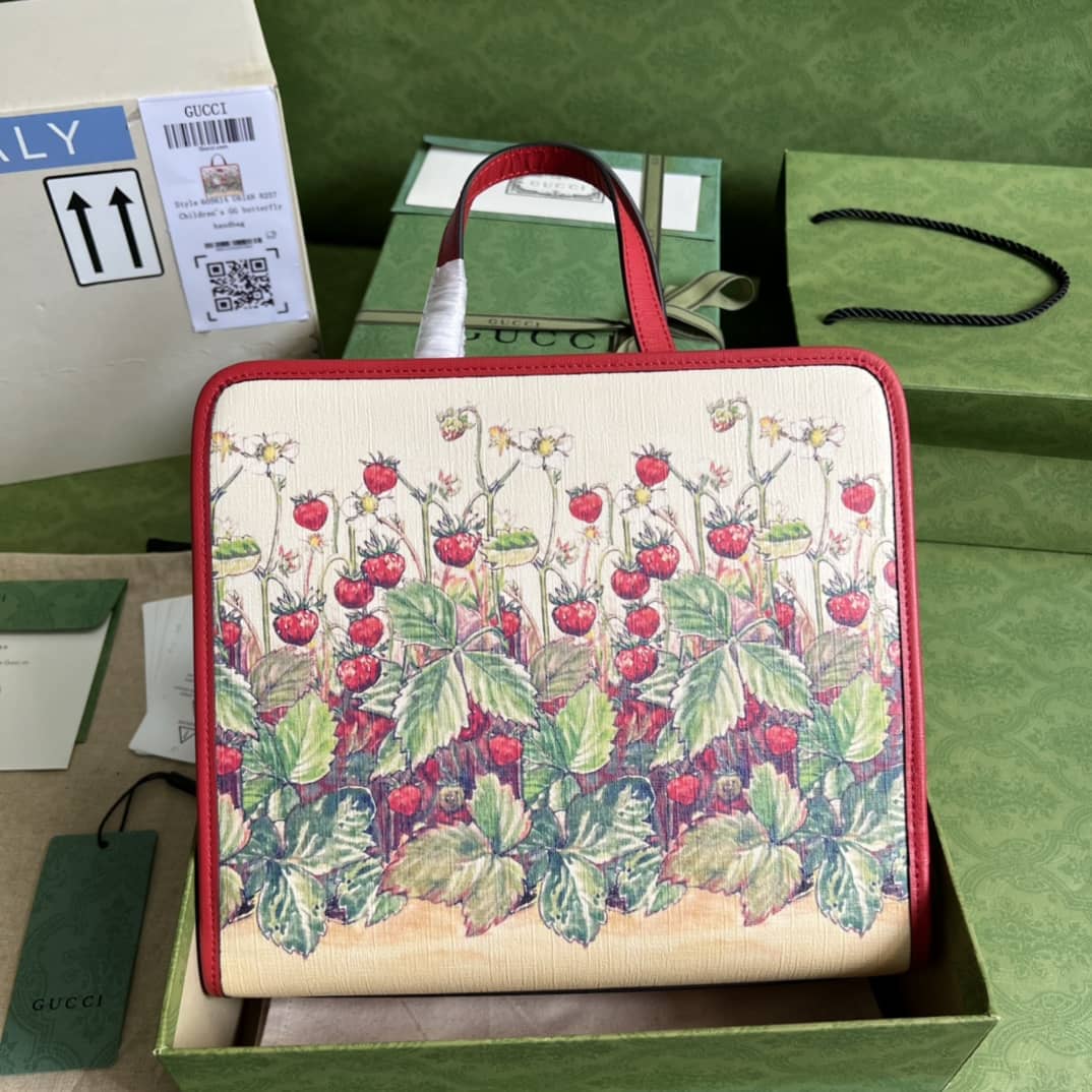 Gvc*1 Children Strawberry Print 605614 Replica Tote Bag