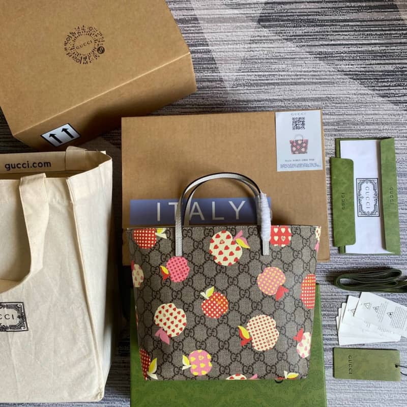 Gvc*1 Children GG Svp*me Canvas Replica Tote Gray 410812