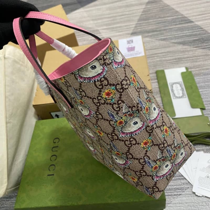 Gvc*1 Children GG Svp*me Canvas Replica Tote Brown 410812