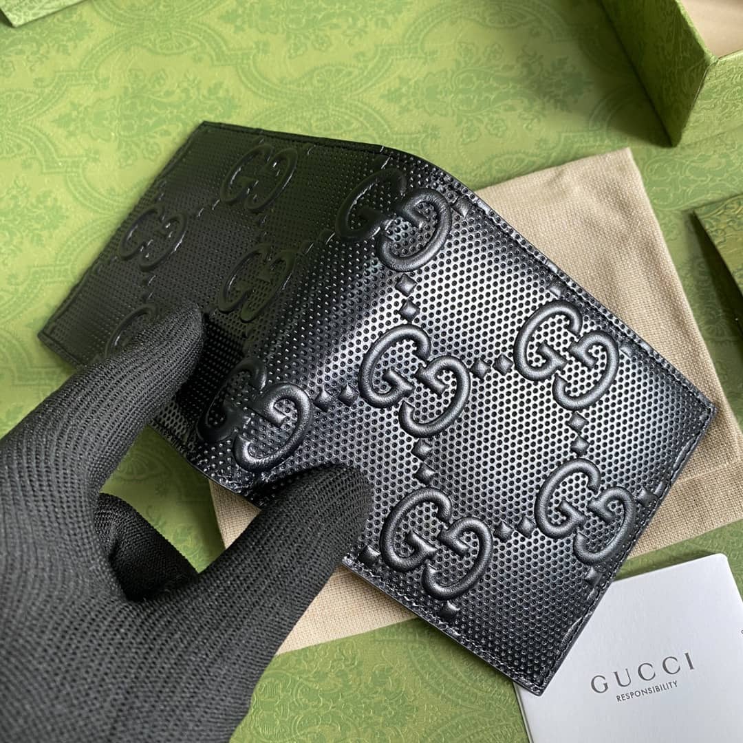 Gvc*1 GG Monogram Leather Folding Wallet Replica 625562