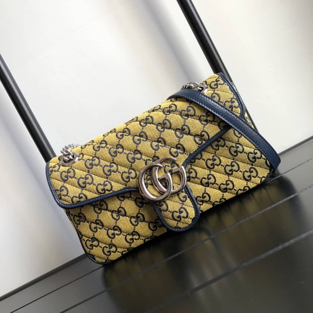 Gvc*1 GG Marmont Matelasse Shoulder Bag Replica Yellow 443497