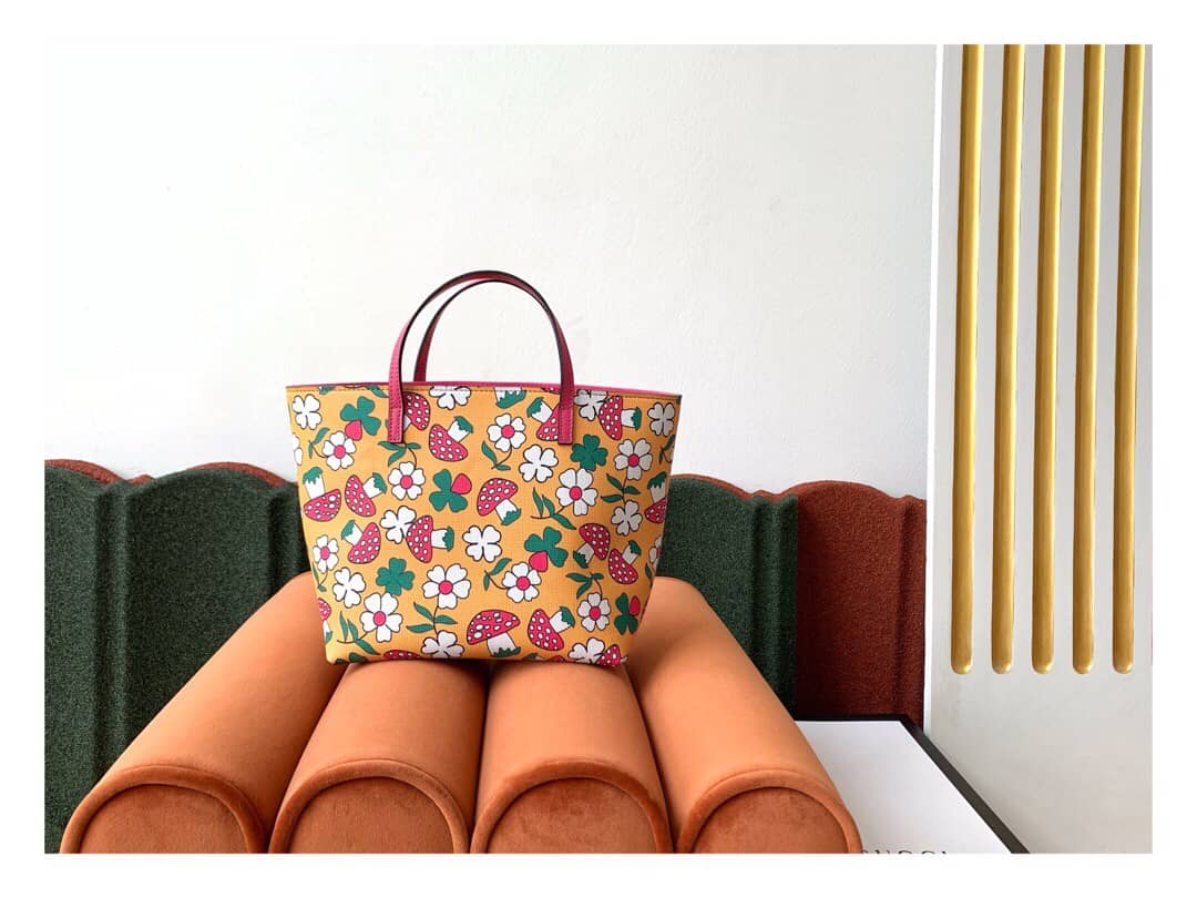 Gvc*1 Children GG Tote With Pineapple Bag Replica Orange 580840