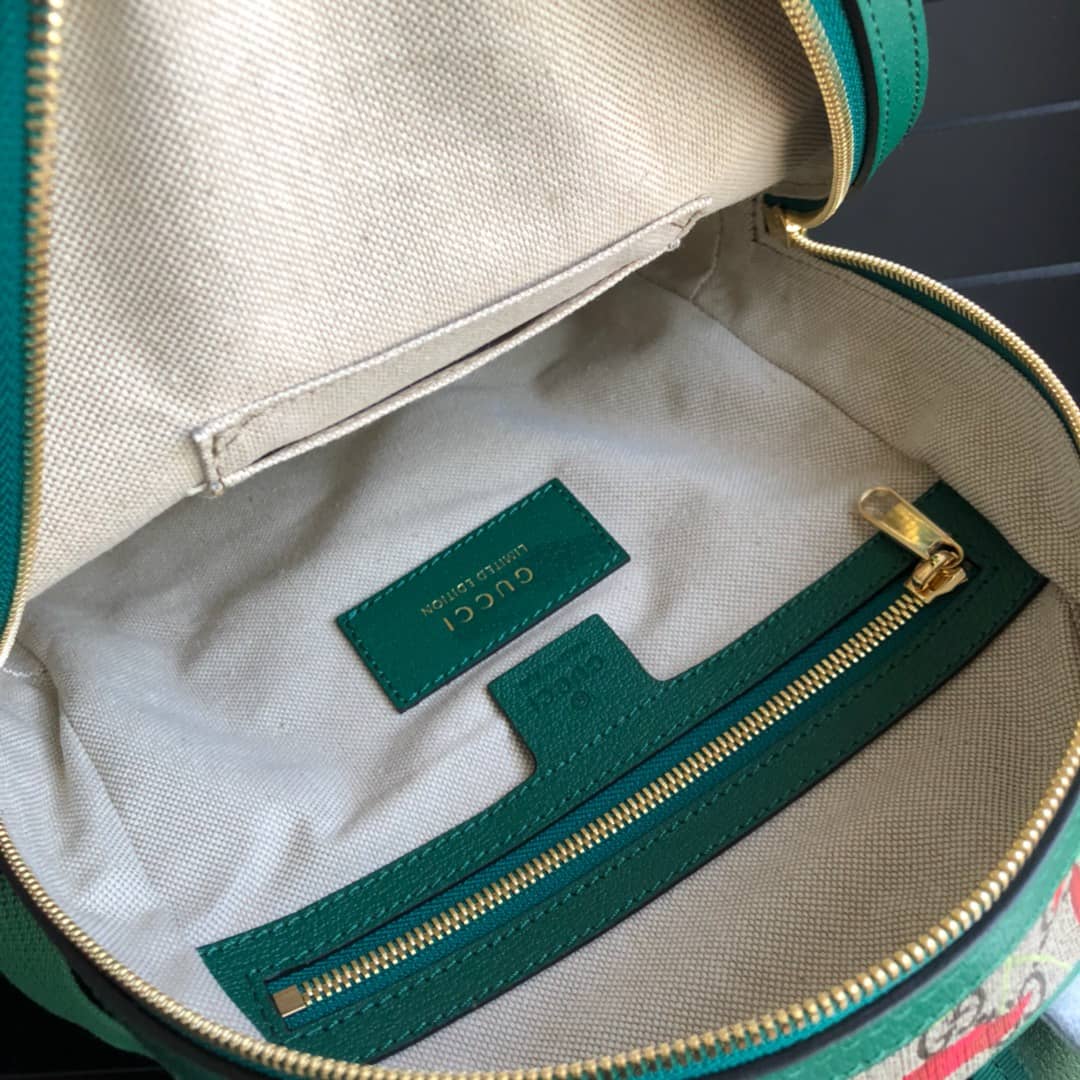 Gvc*1 Ophidia Flora Small GG Svp*me Canvas Replica Backpack Green 547965