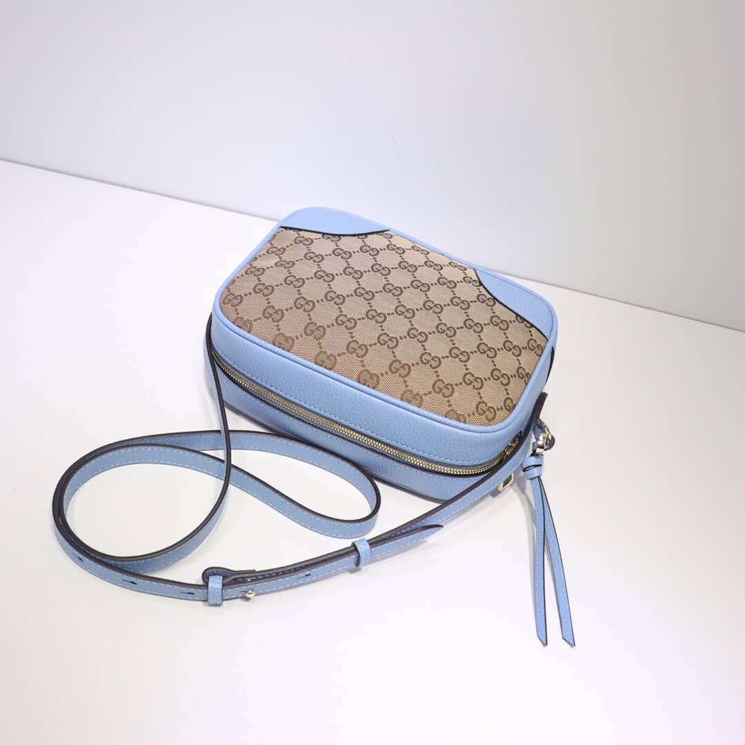 Gvc*1 GG Canvas Messenger Bag Replica Blue 449172