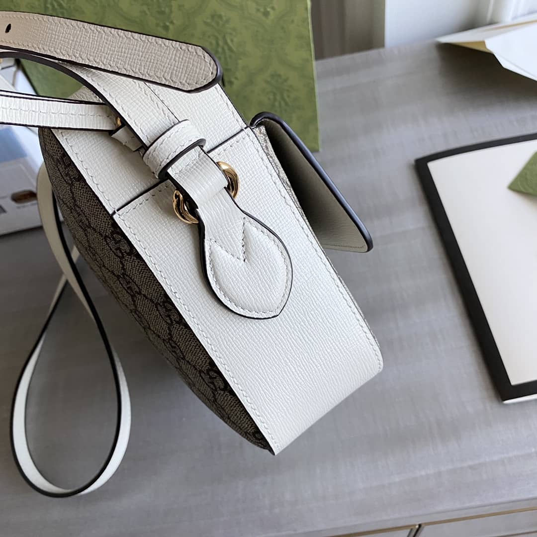 Gvc*1 Horsebit 1955 GG Crossbody Bag Replica Gray White 645454