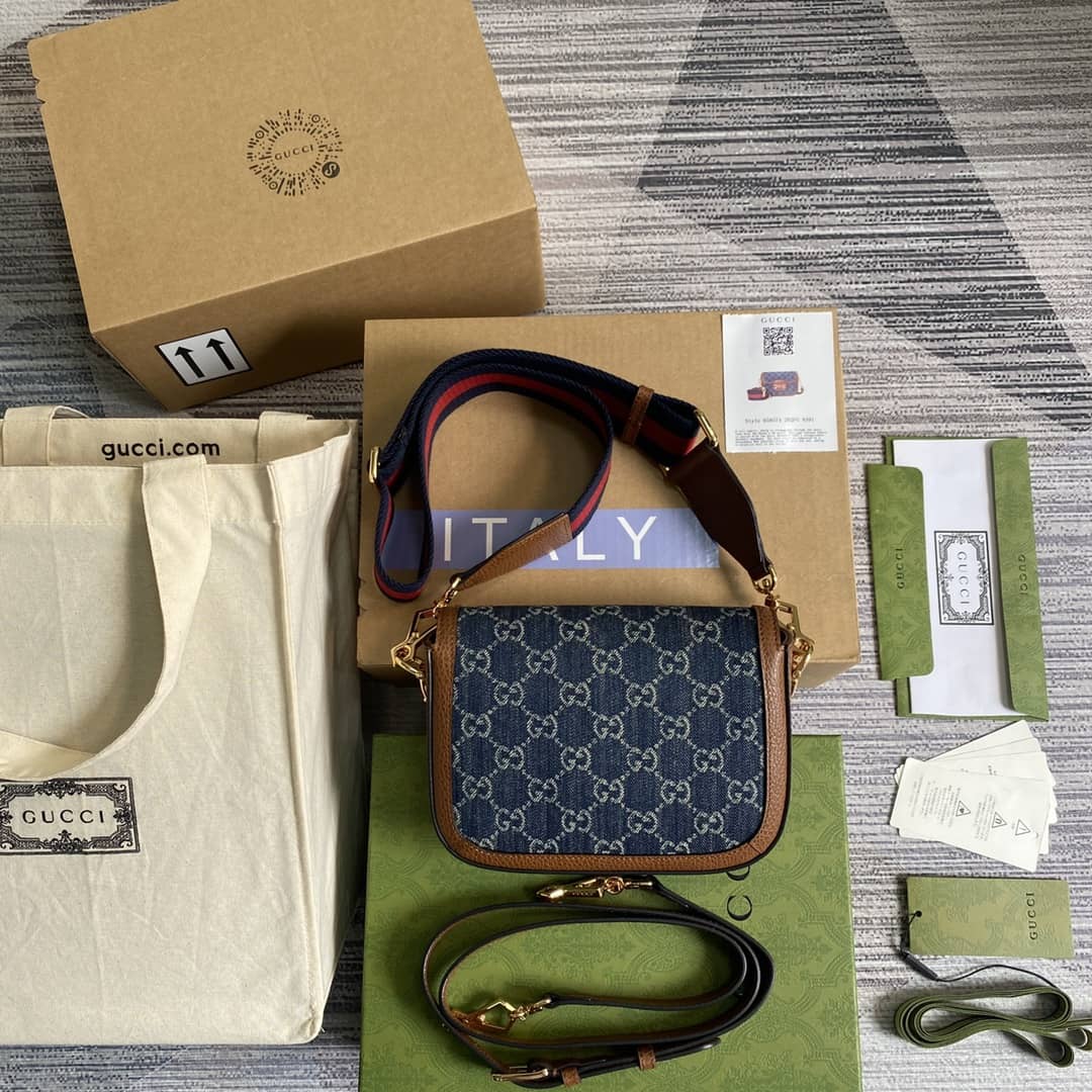 Gvc*1 1955 Horsebit Svp*me GG Canvas Mini Shoulder Bag Replica 658574