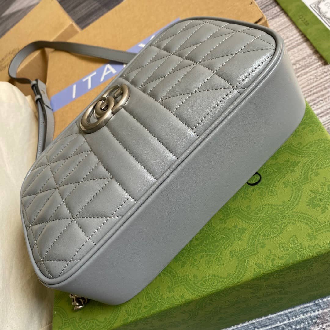 Gvc*1 GG Marmont Small Shoulder Handbag Camera Bag Replica Blue 447632