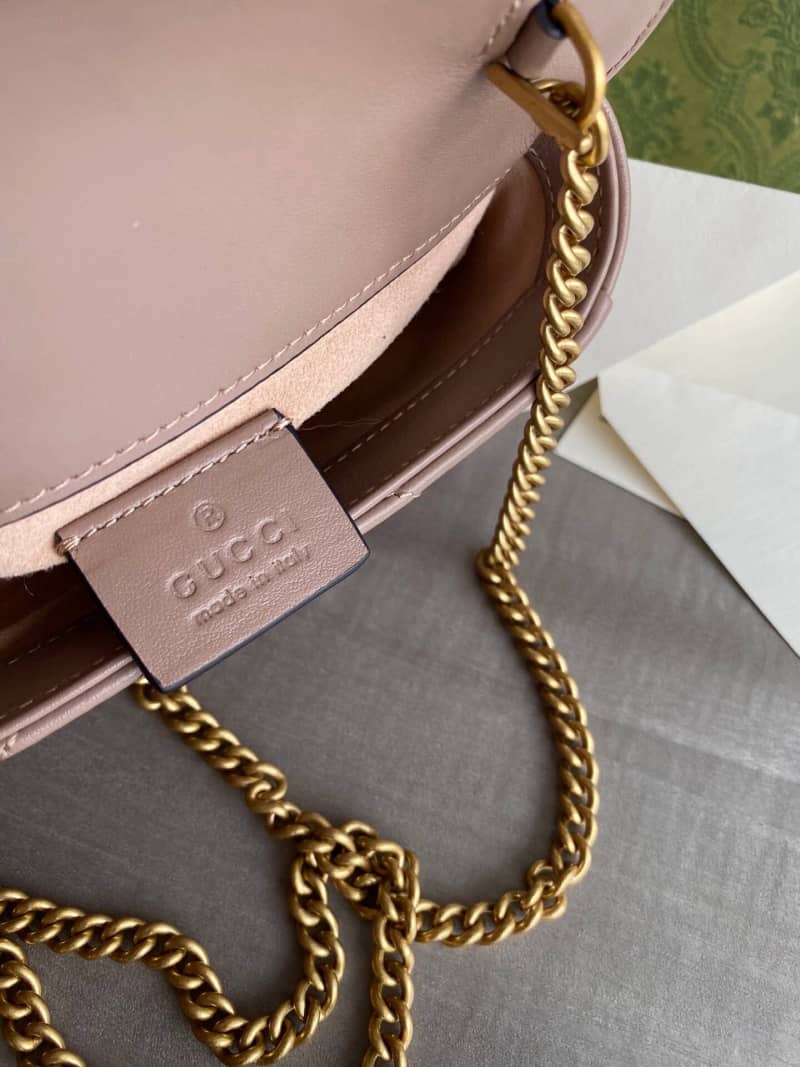 Gvc*1 GG Marmont Matelasse Leather Mini Shoulder Bag Replica Pink 476433