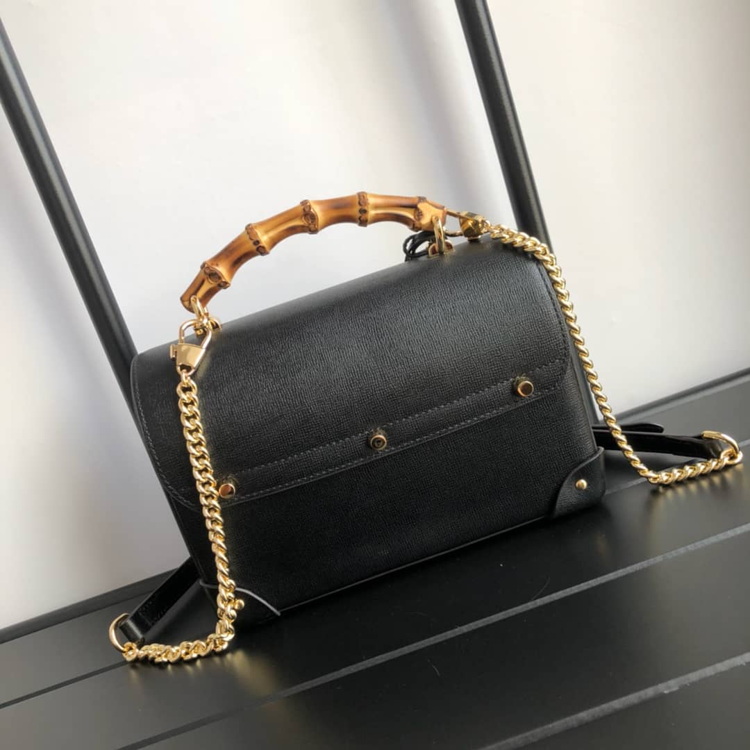 Gvc*1 Padlock GG Small Bamboo Shoulder Bag Replica Black 603221