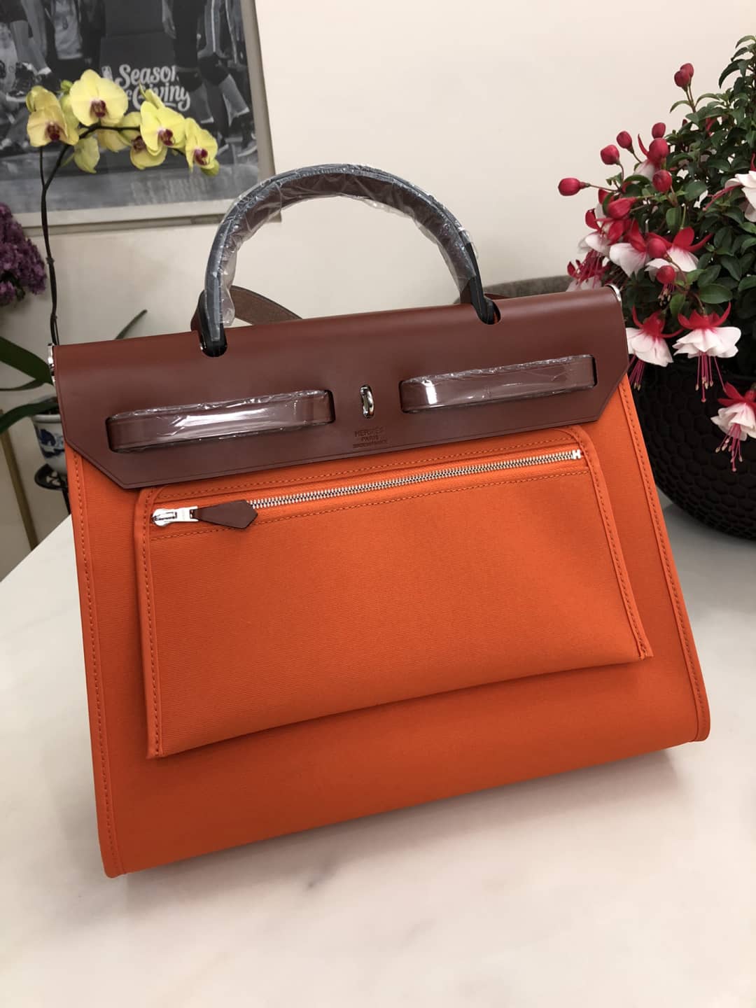 Replica H**me5 Birkin Bag 31 Canvas Leather HerBag