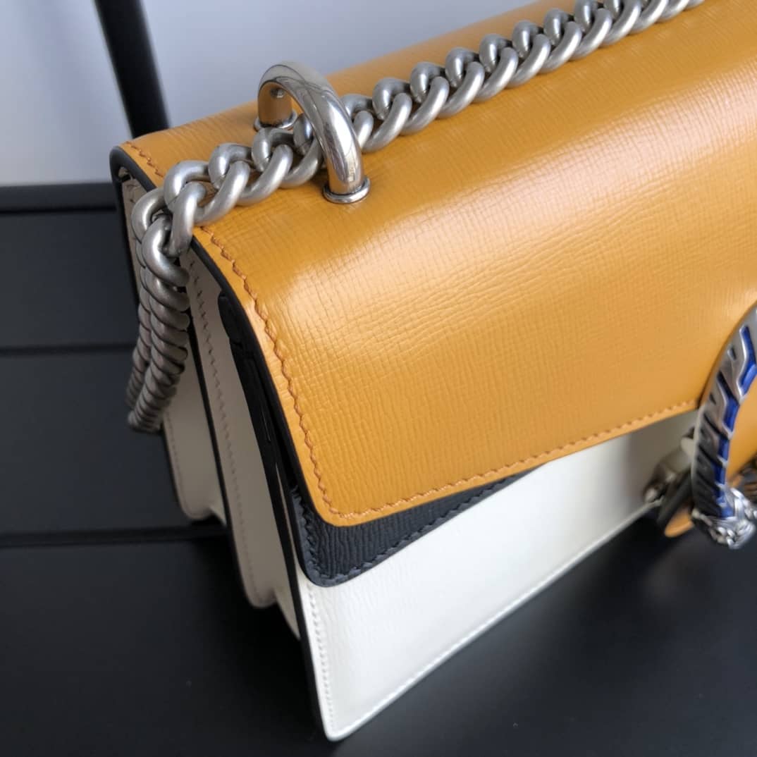 Gvc*1 GG Svp*me Dionysus Chain Shoulder Bag Replica White Yellow 400249