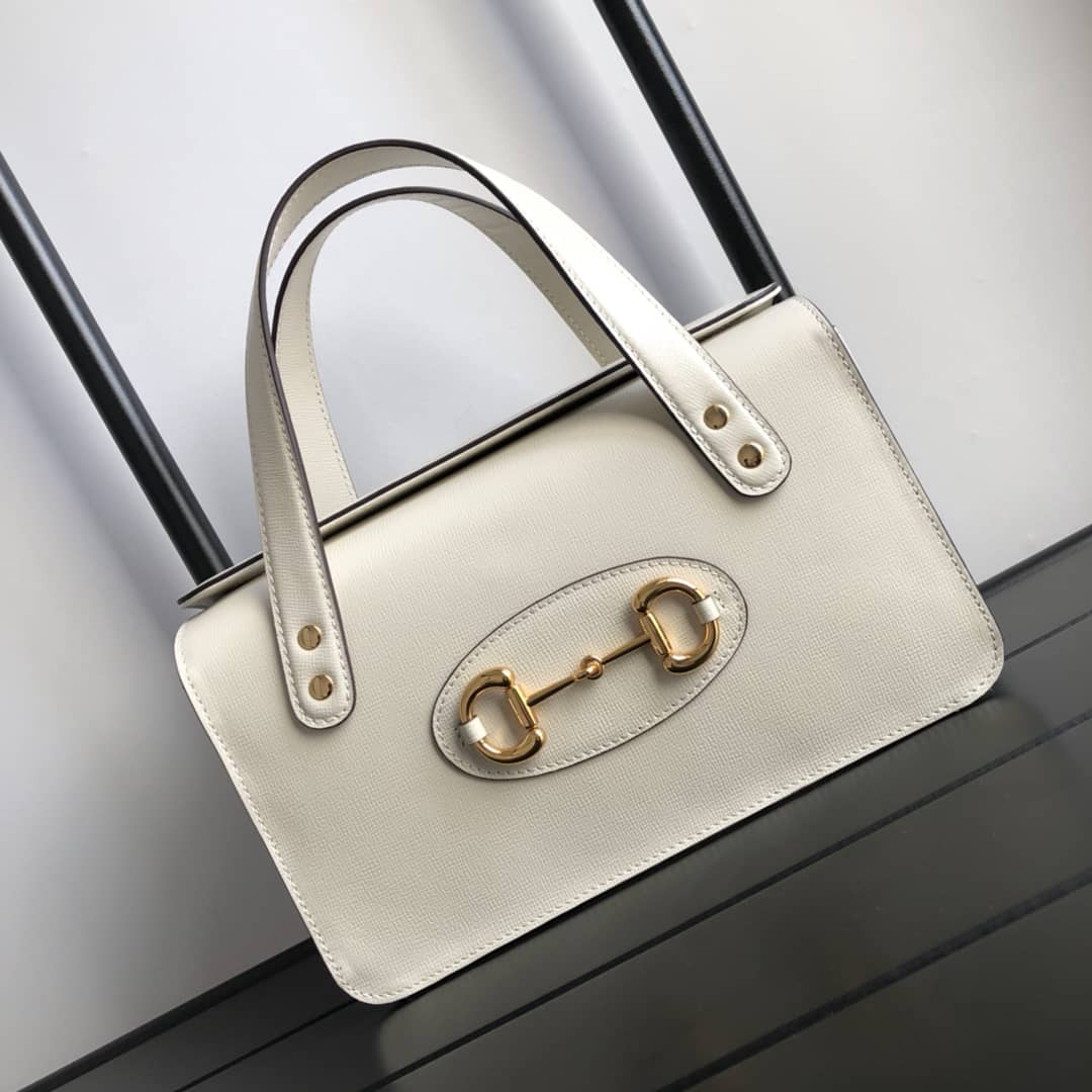 Gvc*1 Horsebit Bag Dupe 1955 Small Top Handle Replica Bag White 627323