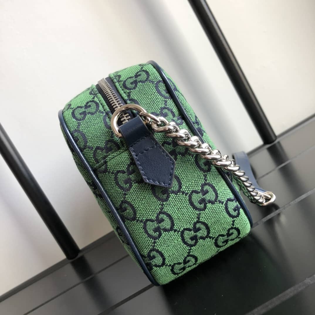 Gvc*1 GG Marmont Small Shoulder Handbag Camera Bag Replica Green 447632