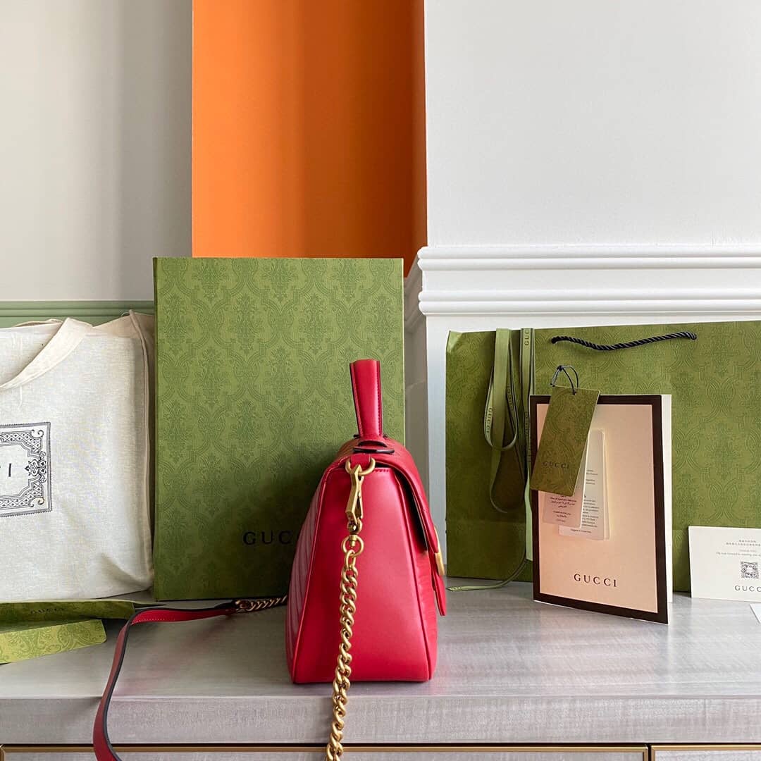 Gvc*1 Marmont Dupe Mini GG Marmont Replica Bag Red 498100