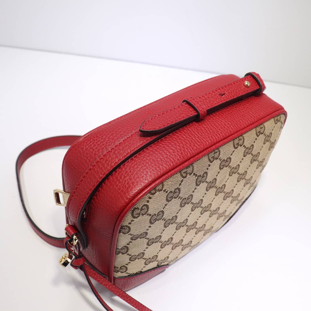 Gvc*1 GG Canvas Messenger Bag Replica Red 449172