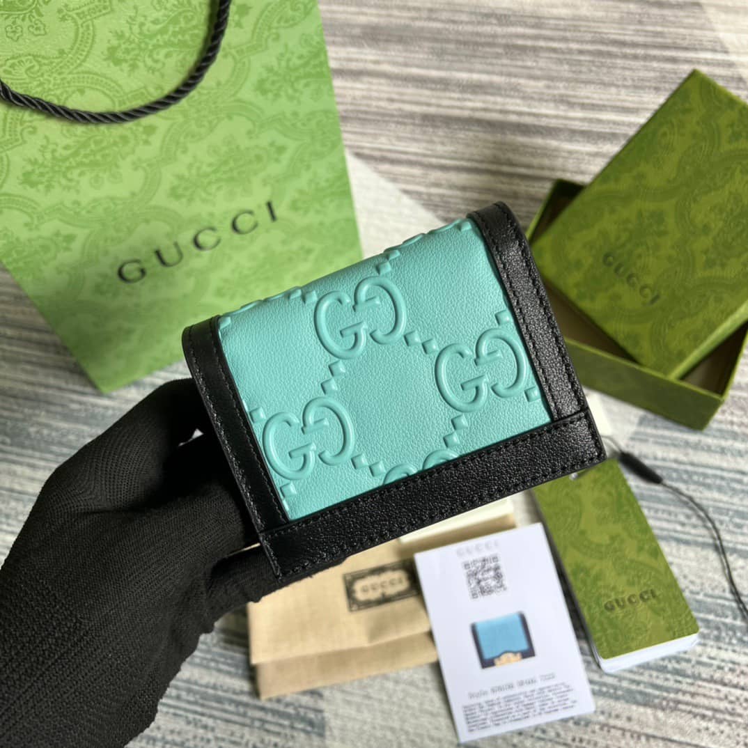 Gvc*1 GG Card Case Blue 676150 Replica Wallet