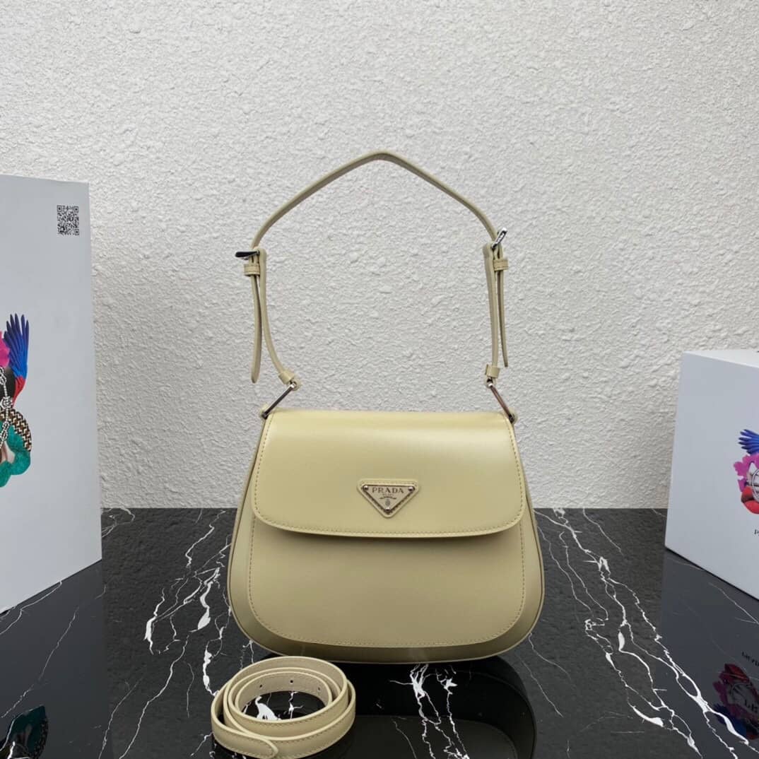 Pra*a Cleo Bag Dupe Brushed Leather Flap Shoulder Bag