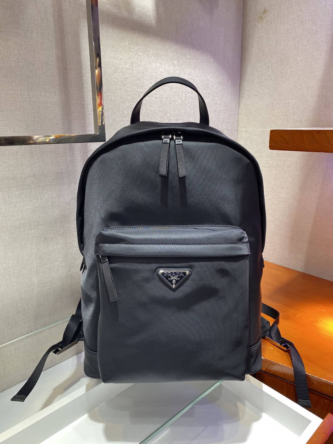Pra*a Backpack Dupe Tessuto Zainetto Nylon Leather