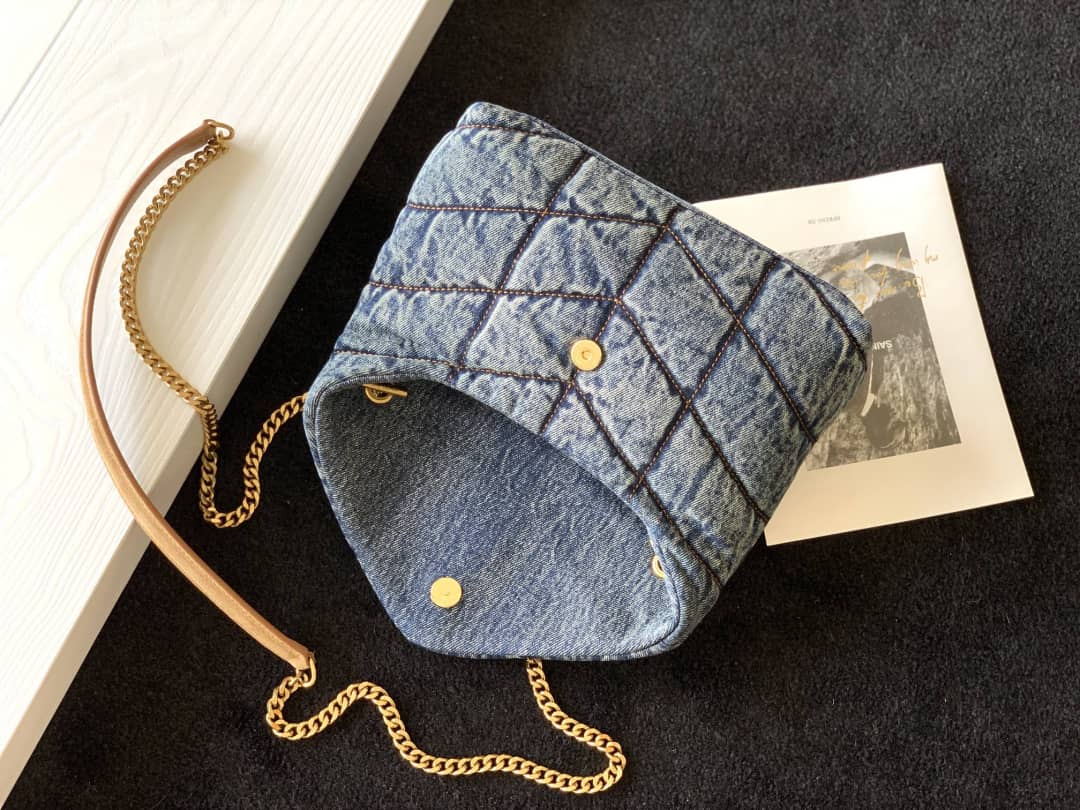 Sa1nt Lau*nt Loulou Denim Shoulder Bag