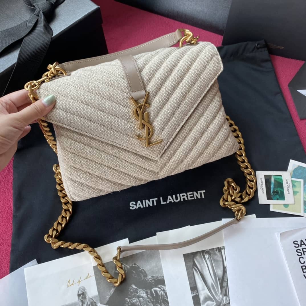 Y51 Dupes Bags Sa1nt Lau*nt Y51 Quilted Monogram College Shoulder Bag