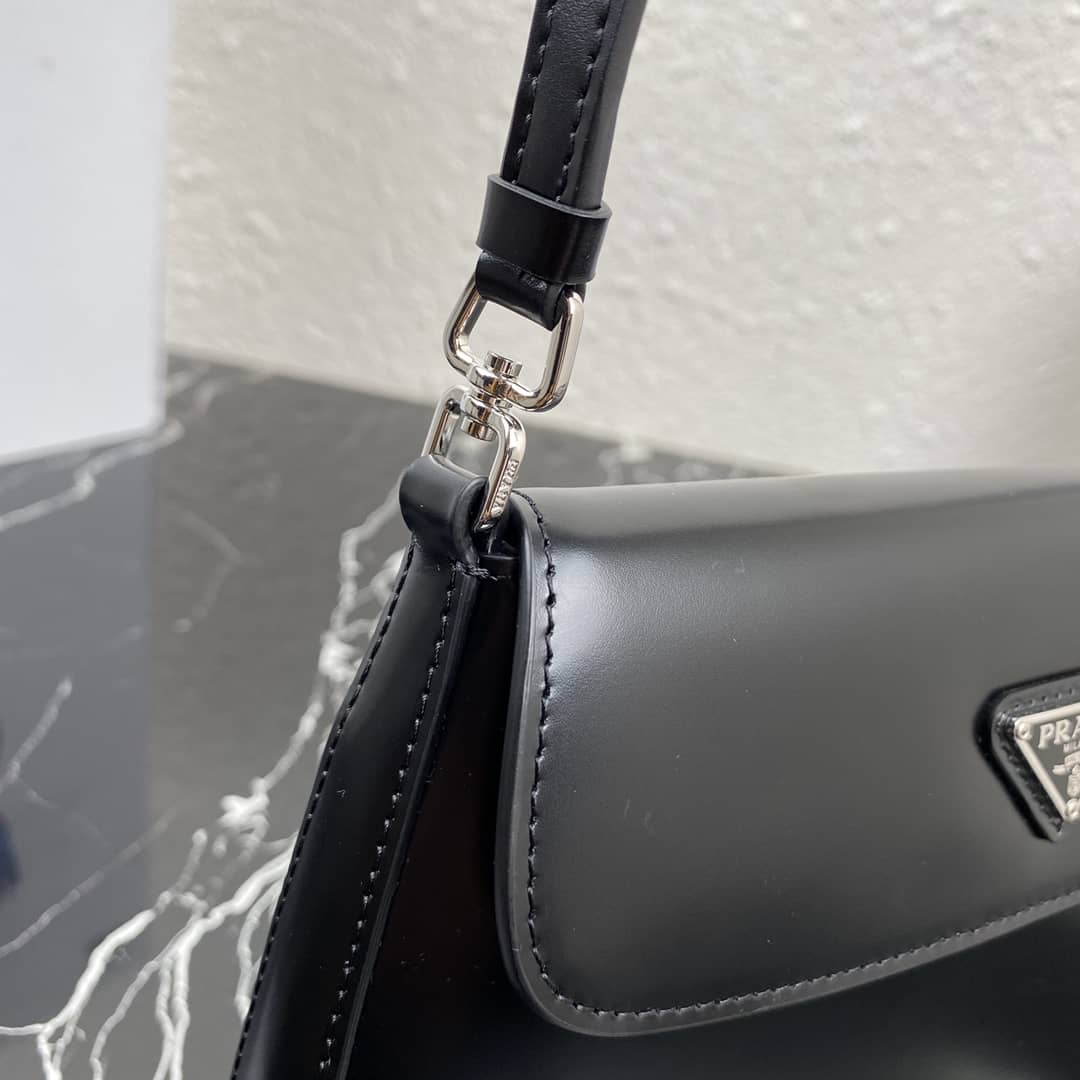 Pra*a Cleo Bag Dupe Brushed Leather Flap Replica Shoulder Bag