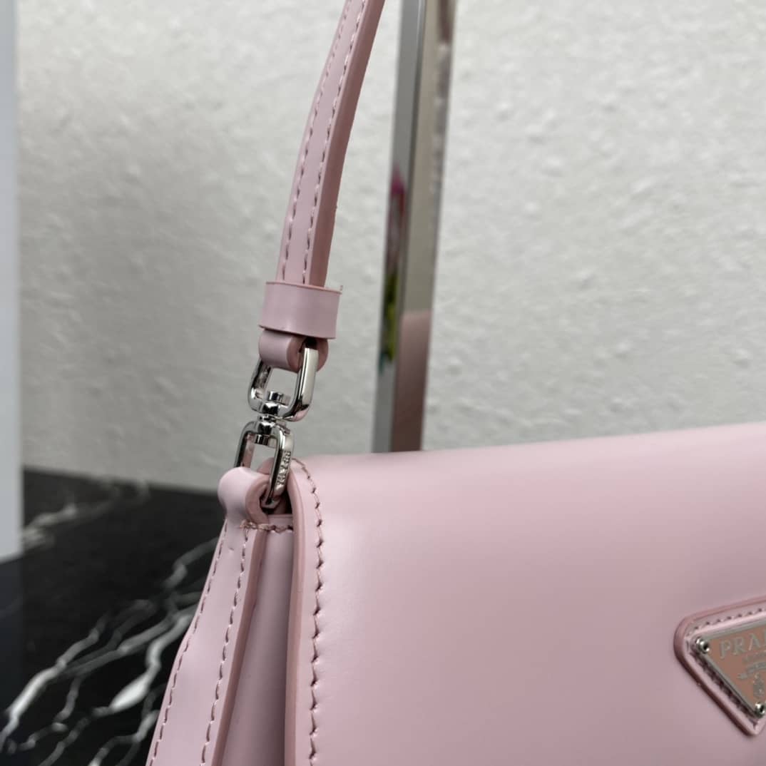 Pra*a Cleo Bag Dupe Brushed Leather Flap Replica Shoulder Bag