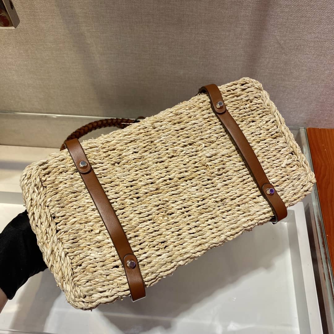 Pra*a Corn Husk Leather Replica Tote