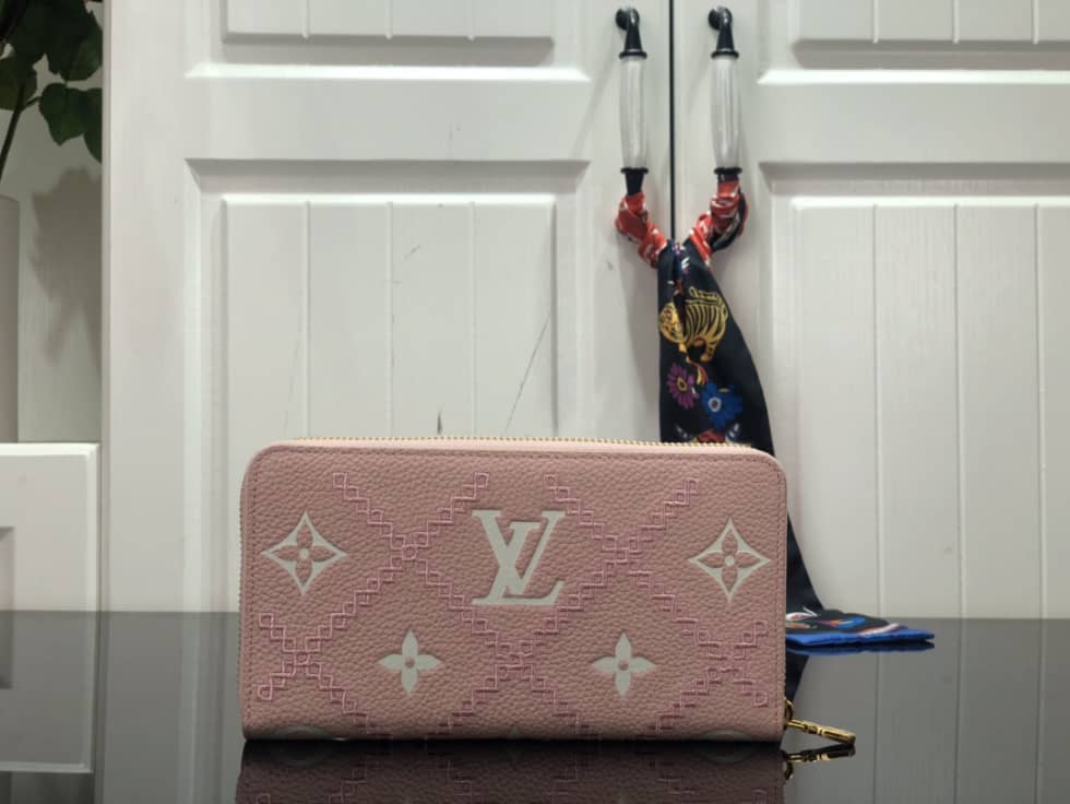 L0vis Vvtt0n Wallet Dupe Zippy Monogram Empreinte Leather Pink M81141