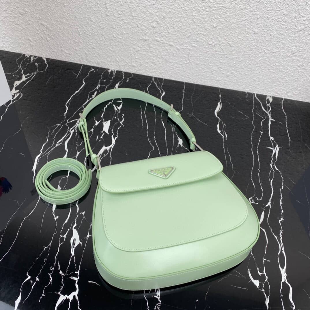 Pra*a Cleo Bag Dupe Brushed Leather Flap Shoulder Bag