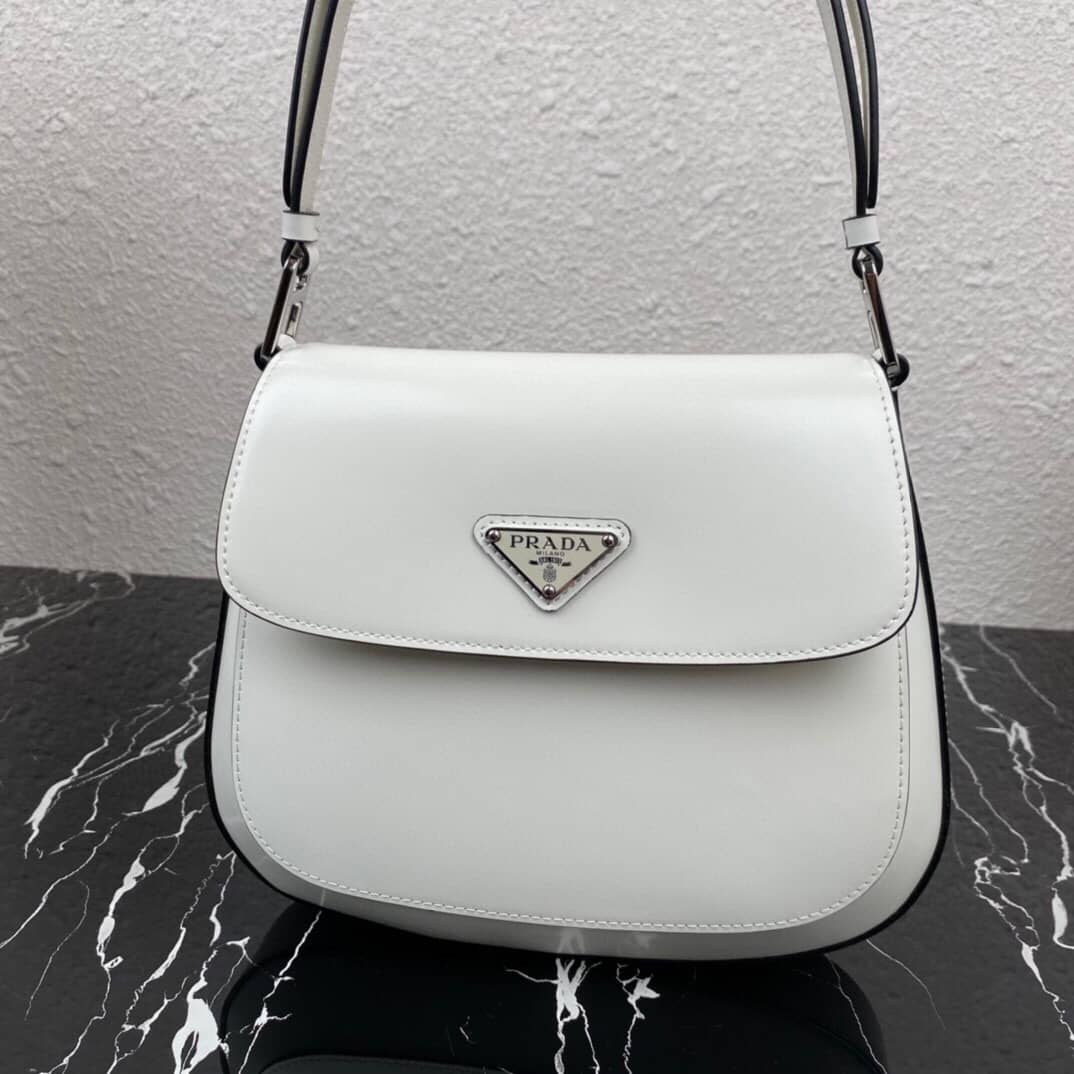 Pra*a Cleo Bag Dupe Brushed Leather Flap Shoulder Bag
