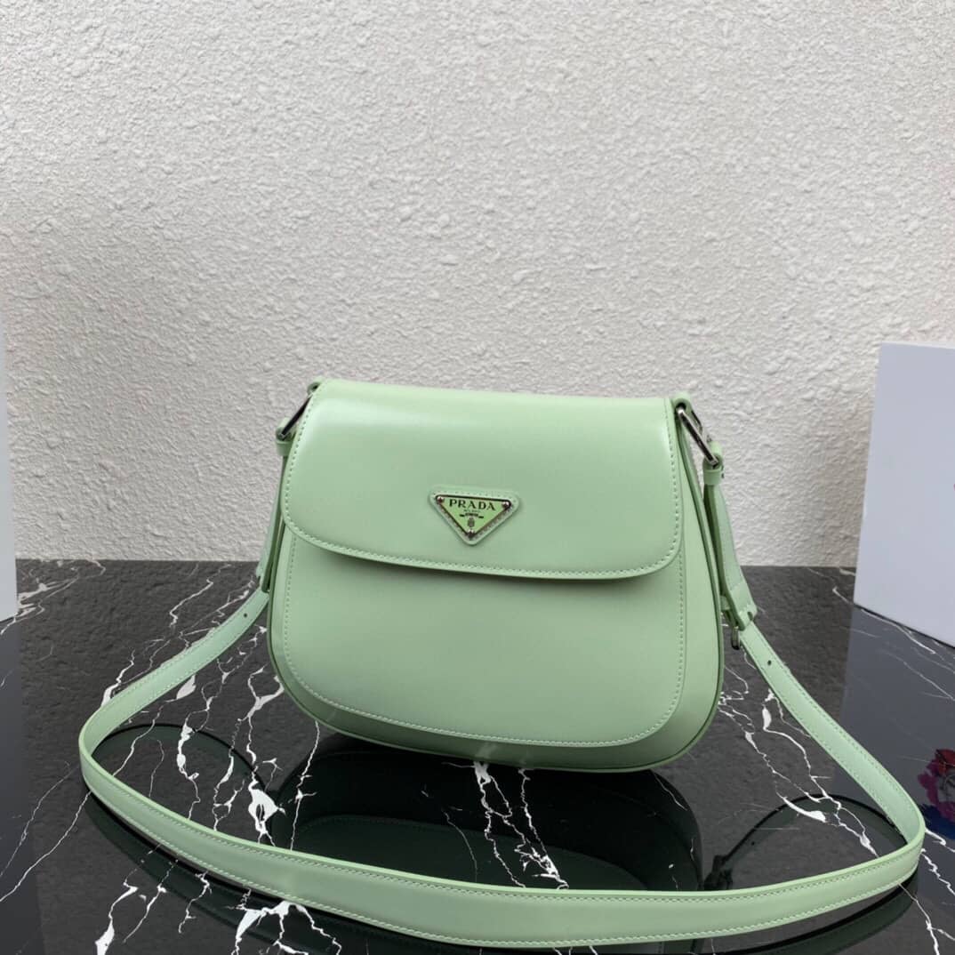 Pra*a Cleo Bag Dupe Brushed Leather Flap Shoulder Bag