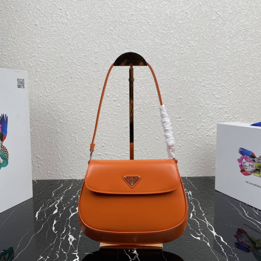Pra*a Cleo Bag Dupe Brushed Leather Flap Replica Shoulder Bag