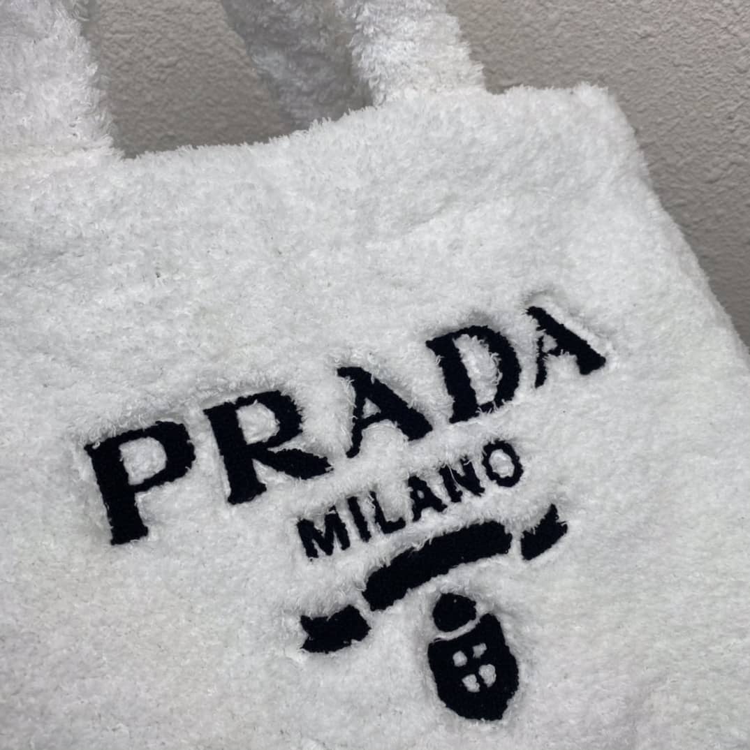 Pra*a Shearling Tote Shoulder Bag