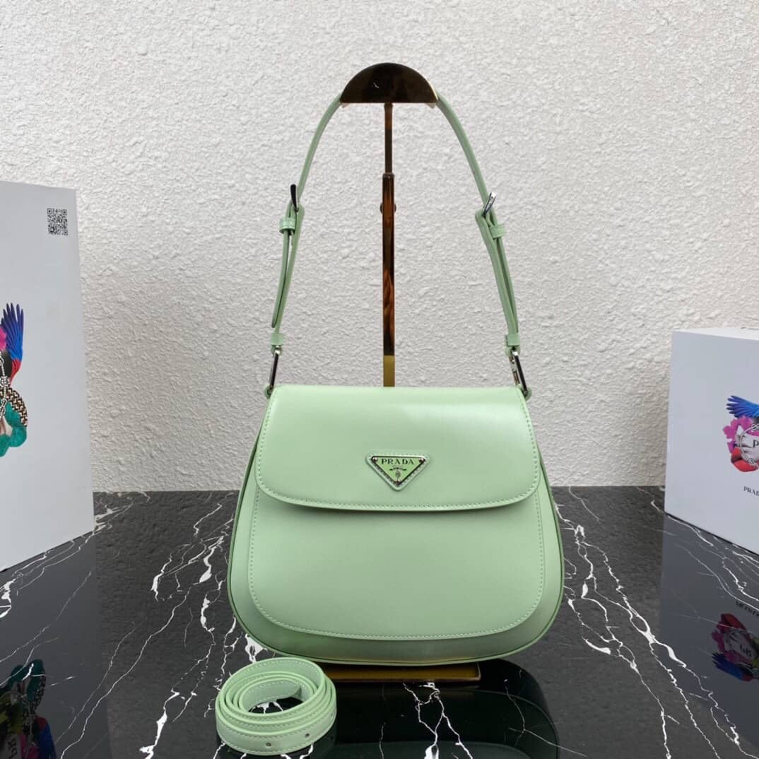 Pra*a Cleo Bag Dupe Brushed Leather Flap Shoulder Bag