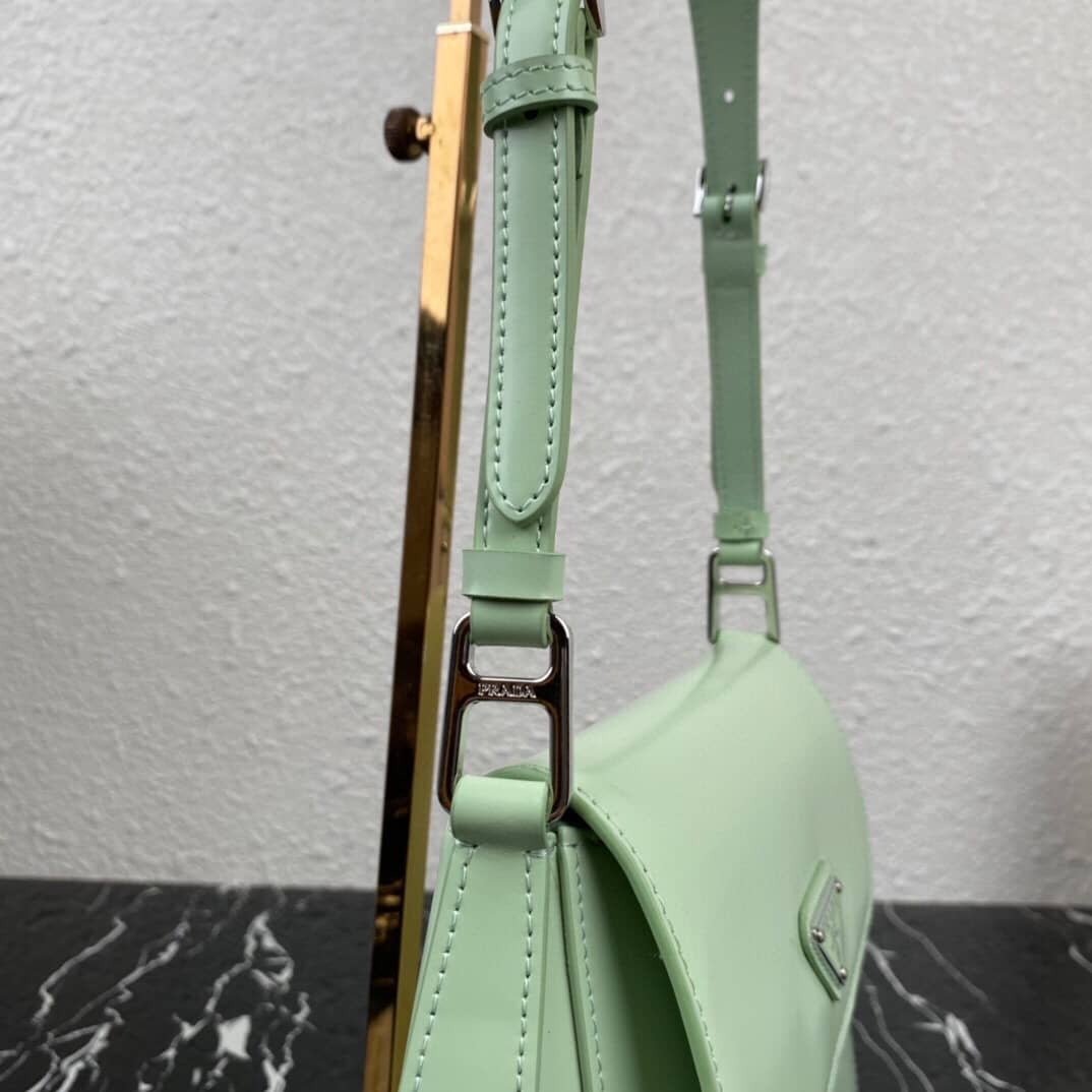 Pra*a Cleo Bag Dupe Brushed Leather Flap Shoulder Bag