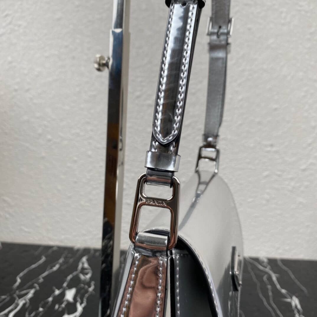 Pra*a Cleo Bag Dupe Brushed Leather Flap Shoulder Bag