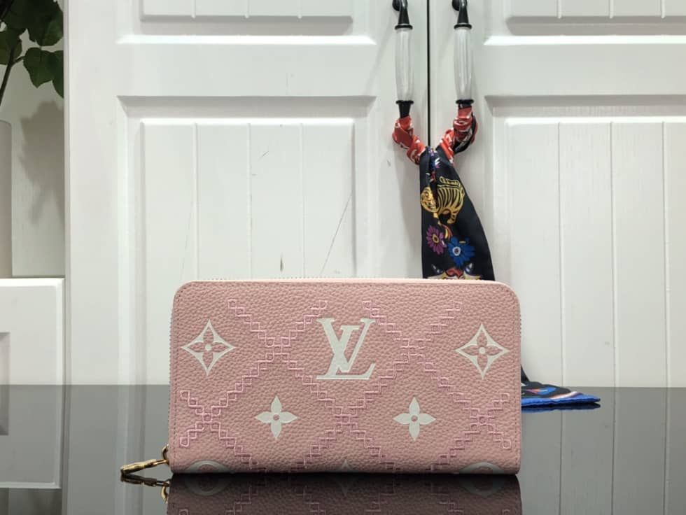 L0vis Vvtt0n Wallet Dupe Zippy Monogram Empreinte Leather Pink M81141