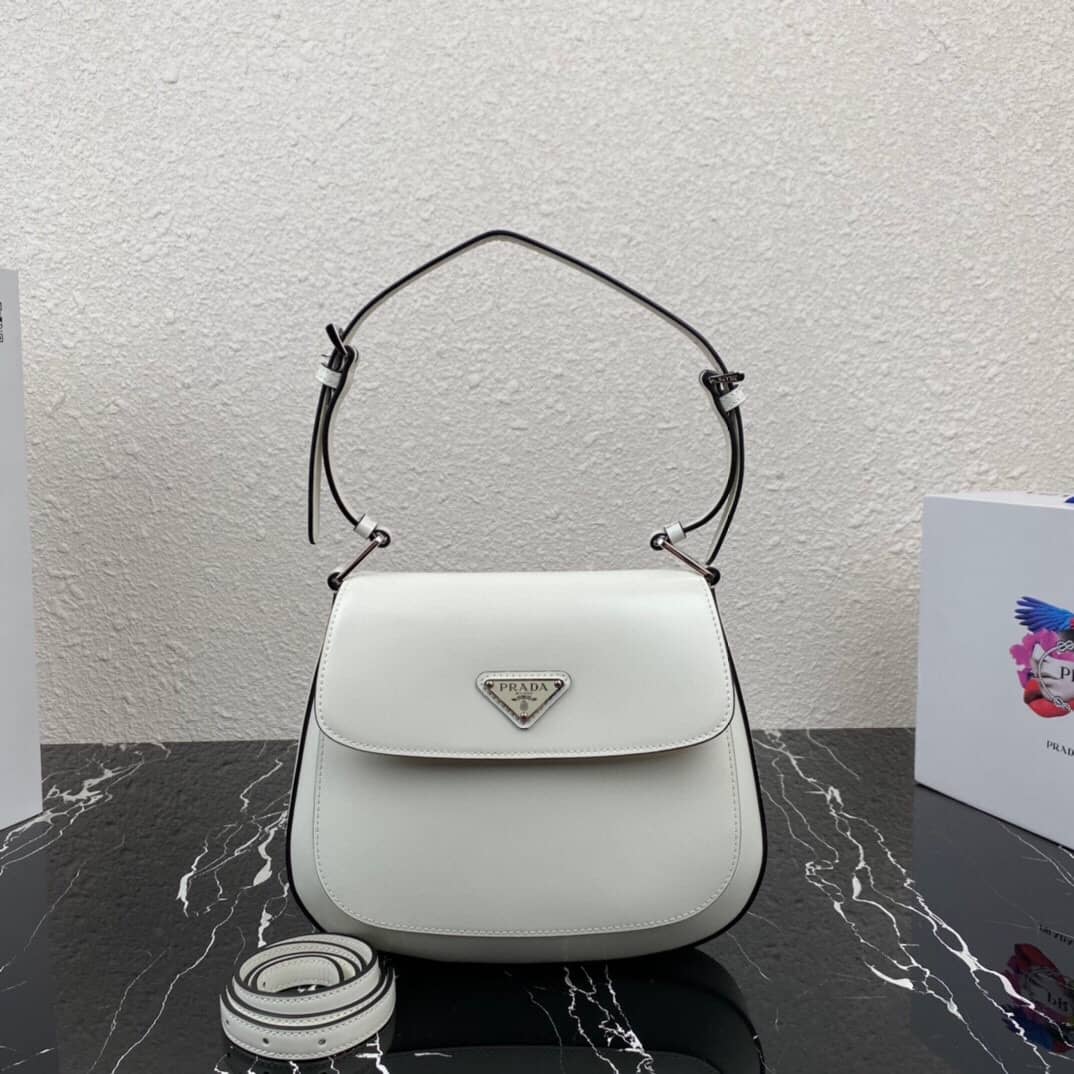 Pra*a Cleo Bag Dupe Brushed Leather Flap Shoulder Bag